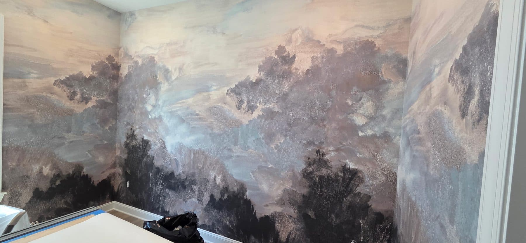 The completed landscape mural